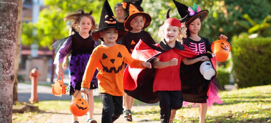 children tricking treating