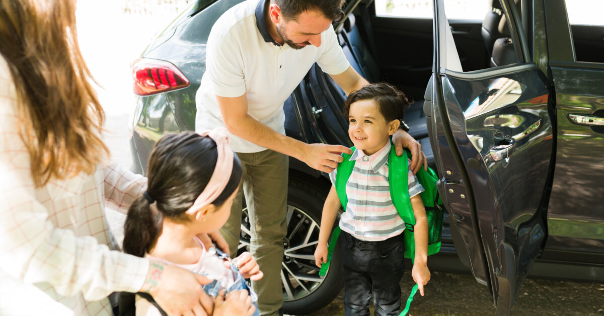 carpooling with school aged children